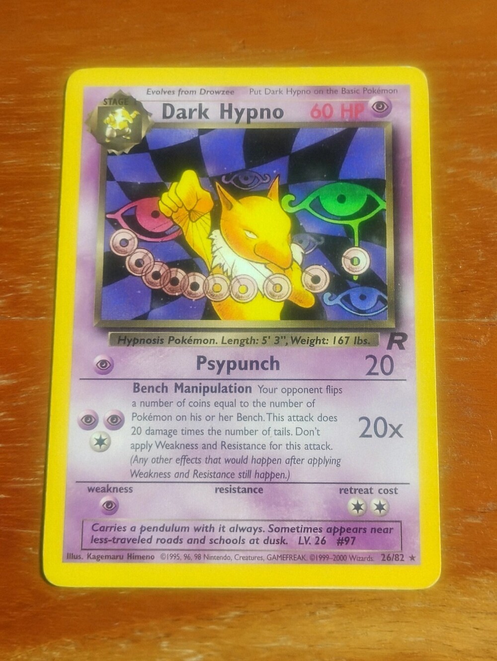 LP WOTC 2000 Dark Hypno 26/82 Team Rocket Set Pokemon Card